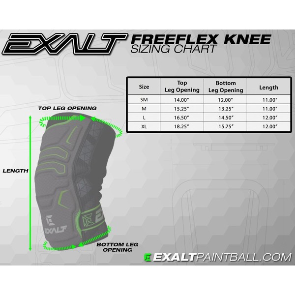 Exalt Paintball FreeFlex Knee Pads – Black – Large