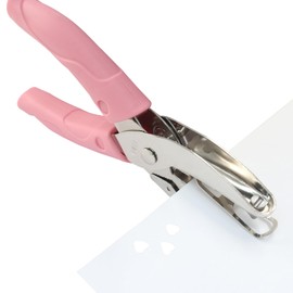 Rierdge Handheld Hole Paper Punch, Heart Hole Punch, 1/4 Inch Metal Single Hole Puncher with Soft Grip Handle for DIY Craft, Scrapbooking, Tags, Paper Projects
