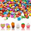 300 Pieces Mini Erasers for Kids Bulk Assorted Novelty Pencil