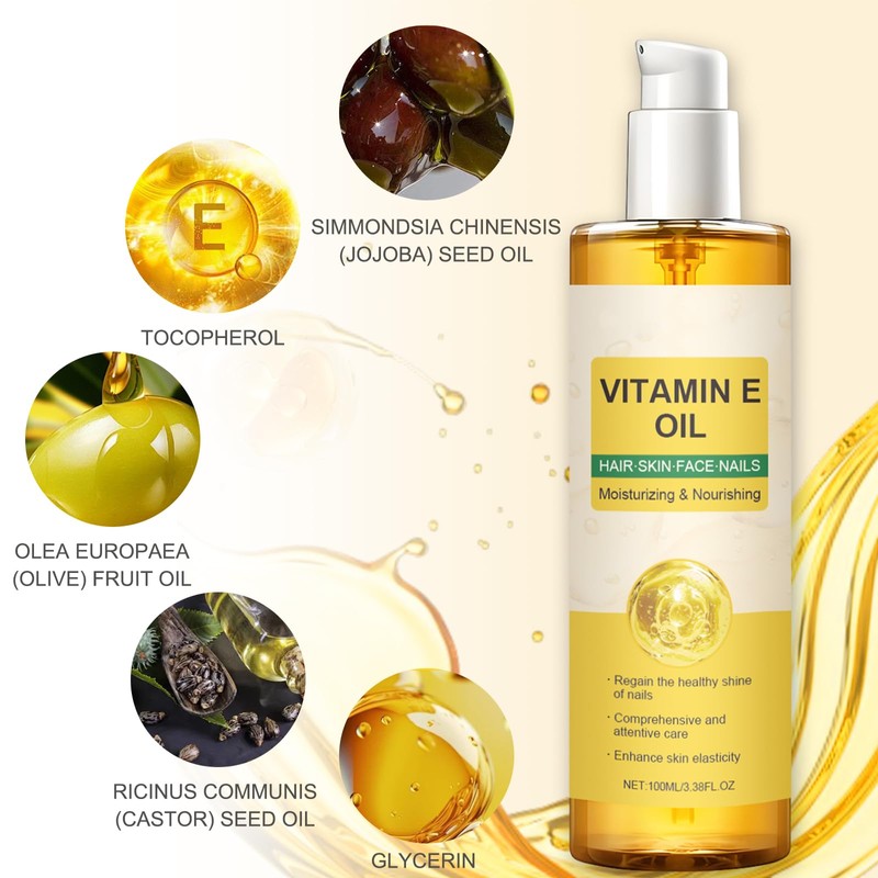 Vitamin E Oil 100 ml, Vitamin E Drops Anti-Ageing, for