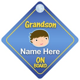 Grandson On Board Car Sign New Baby / Child Gift / Present