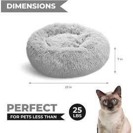 Whiskers & Friends Cat Bed, Cat Beds for Indoor Cats Washable, Small Dog Bed Calming Pet Bed, Cat Beds & Furniture, Large Cat Bed, Kitty Kitten Bed