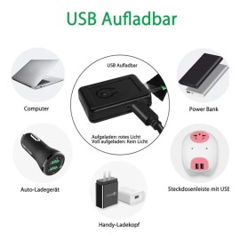 Pulsera Led Azul Recargable Por Usb Paquete De 4 Unidades