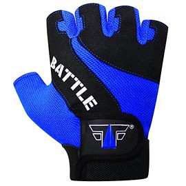 Battle Blue Fitness Weight Training Professional High Quality Leather Gloves Leather Gloves Fitness Strengthen Training Workout Gym Gloves Weight Training Gloves Weight Lifting Power Lifting Weight Lifting Bodybuilding Gym Fox's Fight, blue