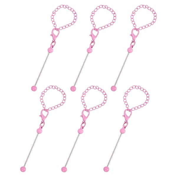 PATIKIL Beadable Charms, 6 Pcs Beadable Keychain Charm Beadable Cup