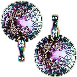 AXEN 2PCS Yarn Cutter Pendants, Antique Metal Thread Cutter Round Shape Cutter Tools for Sewing, Vintage Dazzle Metal