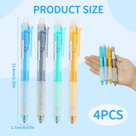 Annlpoy Pack of 4 Erasable Ballpoint Pens with Cartridge Gel Pens Erasable Pen Friction Pens 0.5 mm Fine Tip Rollerball Pen with Thermosensitive Ink for School, Office, Stu