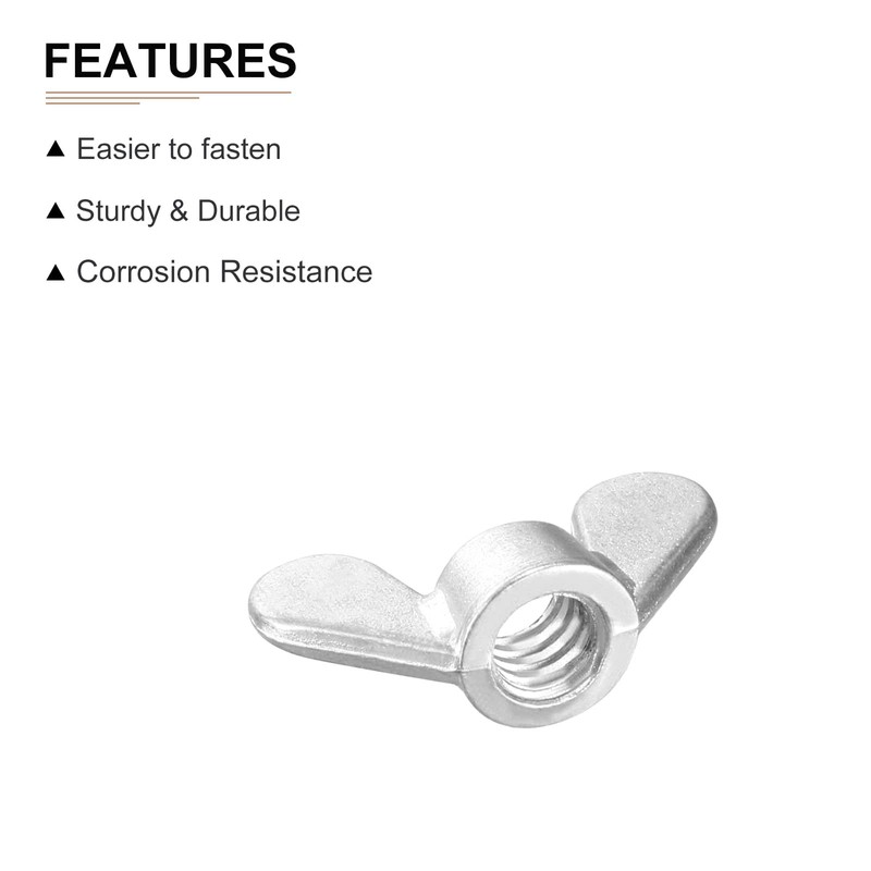 DTGN 20pcs 3/16"D Wing Nuts Butterfly Wing Nuts Wing Nuts