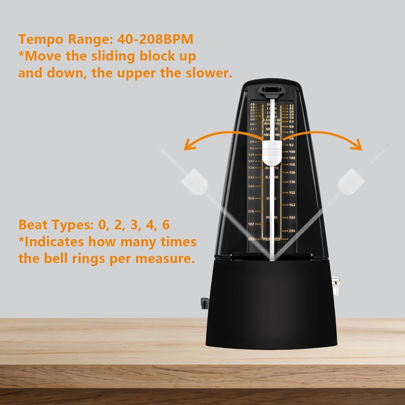 Defabee Mechanical Metronome with Loud Sound and Accurate Rhythm for