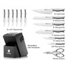 BRODARK Kitchen Knife Set with Block - 15-Piece Knife Block