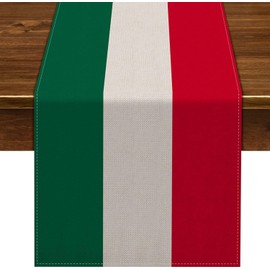 Nepnuser Italy Table Runner 108 Inches Long for Italian Themed Party Decoration Home Kitchen Dining Room Dinner Linen Table Decor
