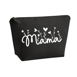 Mama Cosmetic Bag - Felt Makeup Bag Toiletry Bag or Travel Cosmetic Bag - Makeup Bag, Wash Bag for Women, black, Felt bag