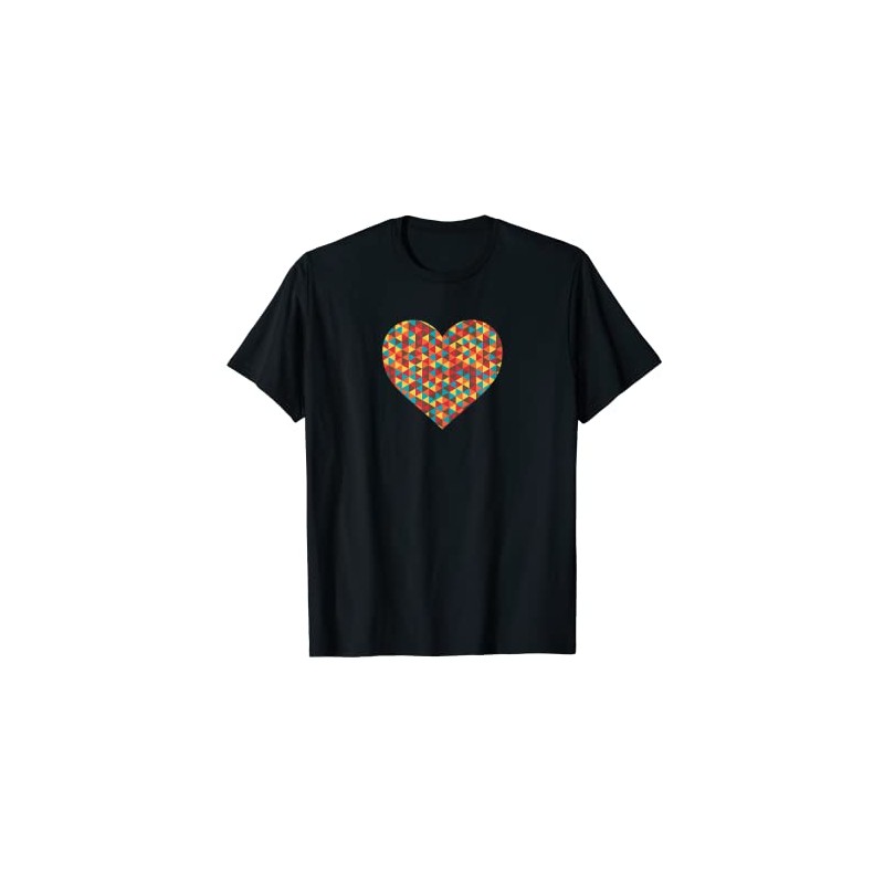 Geometric Triangles Heart Shape Design for Men Women Adults T-Shirt