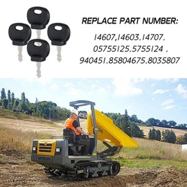 Saihisday 4 Pcs Ignition Starter Keys Agricultural Excavator Machinery Forklifts Compactor Replacement for JCB Hummer Bobcat Wacker Neuson