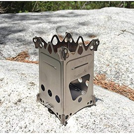 EmberLit Fireant Stainless Steel Stove- Lightweight, Multi-Fuel, Packs Flat for Hiking,Hunting, Survival Packs, and Camping Small