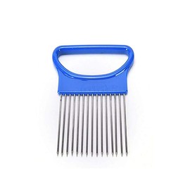 2Pcs Onion Holder Slicer, Stainless Steel Tomato Lemon Potato Vegetable Holder Slicer Cutter Tool for Kitchen Worker Slicing