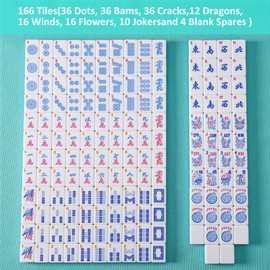 GUSTARIA American Mahjong Tiles (1.2”,Tiles Only), 166 Pcs American Mahjong Tile Set with Blue Color