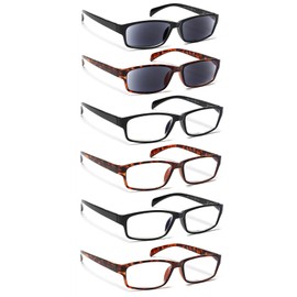 JOSCHOO Computer Reading Glasses for Women and Men 6 Pack Blue Light Blocking Spring Hinge Readers (Mix Color-6, 0.00, x)