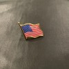 Waving American Flag Enamel Lapel Pin - Gold Metal Small