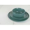 Double Line 10.5" Dinner Plate, Set of 6, Emerald Green