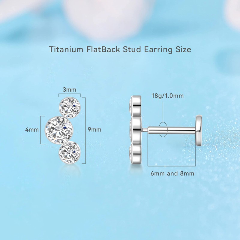 Limerencia G23 Hypoallergenic 18g Flat Back Stud Earrings | F136