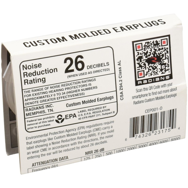 Radians Custom Molded Earplugs, Orange