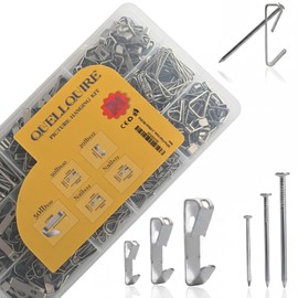 184 Pieces Picture Hanging Kit with Assorted Picture Hangers and Picture Hanging Hooks, Includes Nails for Hanging Pictures, Wall Hooks for Hanging and Wall Hangers for Drywall & Wooden Walls (Silver)