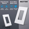 (50 Pack) BESTTEN USWP6 Matte Snow White Screwless Wall Plate,