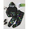 RoseSeek Boy's 2 Piece Reflective Splash Ink Print Long Sleeve