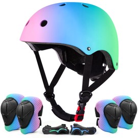 YGJT Kids Helmet for 2-8 years old Boys Girls Toddler Bike Helmets Lightweight Dinosaur Multi-Sports Helmet Safety Protection Gear for Cycling Skateboard Scooter, Kids Gifts (Gradient Helmet Pad Set)