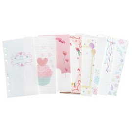 SagaSave 101 Sheets Colourful A7 Refillable Paper Notebook Planner, 6-Hole Loose Leaf Paper Refill Paper for Journal Dairy Planner Book