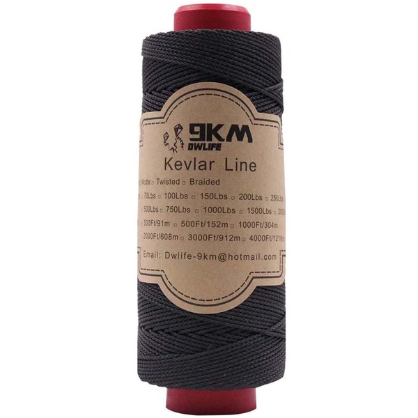9KM DWLIFE Kevlar Cord, 100% Kevlar Fiber, Blades, Load Capacity: