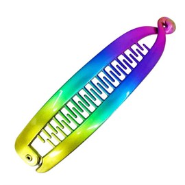 Topkids Accessories Banana Clips Banana Fish for Women Girls Kids Long Thick Wide Teeth Lightweight Double Grippers Styling Products (Rainbow Metallic Banana Clip, 6.1")