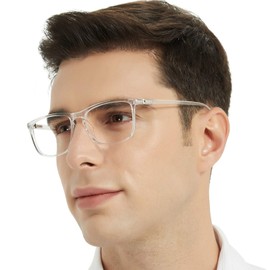 OCCI CHIARI Anti Blue Light Reading Glasses Men's Computer Readers 0 1.0 1.5 2.0 2.5 3.0 3.5 4.0 5.0 6.0 (Transparent 5.0