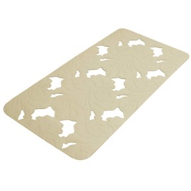 Lashuma Barocco Non-Slip Mat for Bath, Bath Mat in Baroque Style Colour: Falcon Brown, Bath Mat Size 72 x 36 cm