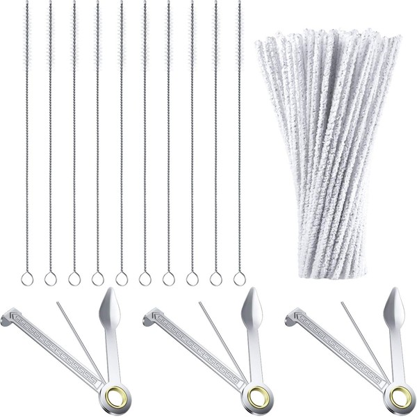 Cleaner Tamper Tool Set Include 3 Pieces Tamper Tool Reamer Tamper Pokers Tool 100 Pieces Bristle Cleaner and 10 Pieces Drinking Straw Cleaning Brush for Your Daily Use