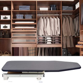 HIDE AWAY IRONING BOARDS Cool Gray Foldable Rotated Ironing Board Closet Pull-Out Stow Away in The Cabinet Ironing Station for Home, Apartment