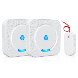 Besimlive Wireless Doorbell Extender for Existing Wired Doorbell, Convert into Wireless Door Bell Chime- 656 FT Range, 58 Chimes and 5 Volume for Home Classroom Upstairs (1 Extender 2 Receiver）