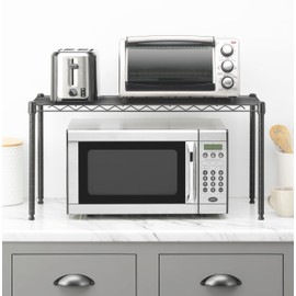 Whitmor Supreme Wide Stacking Shelf - Heavy Duty - Adjustable - Black