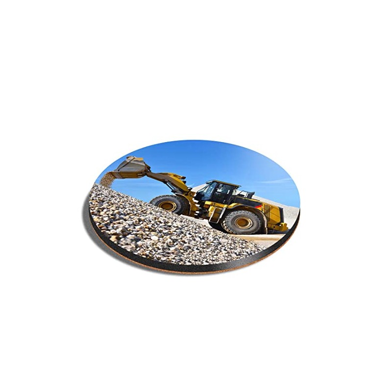 1 x Round Coaster - Excavator Diggers Loader Construction Vehicle