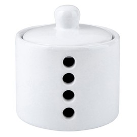 Santa Barbara Design Studio Garlic Keeper Modern Ceramic Countertop Garlic Storage Container, 4" x 3.75", White