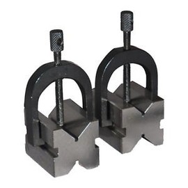 AI Steel Vee Block with Clamp Set - 1. 5/8'' x 1. 1/4'' x 1. 1/4'' - Vee Block Set