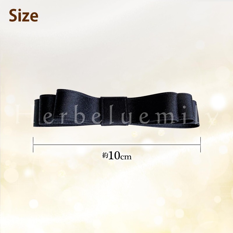Herbeluemily Ribbon Satin Barrette 2-Piece Set Simple Adult Formal Fashionable