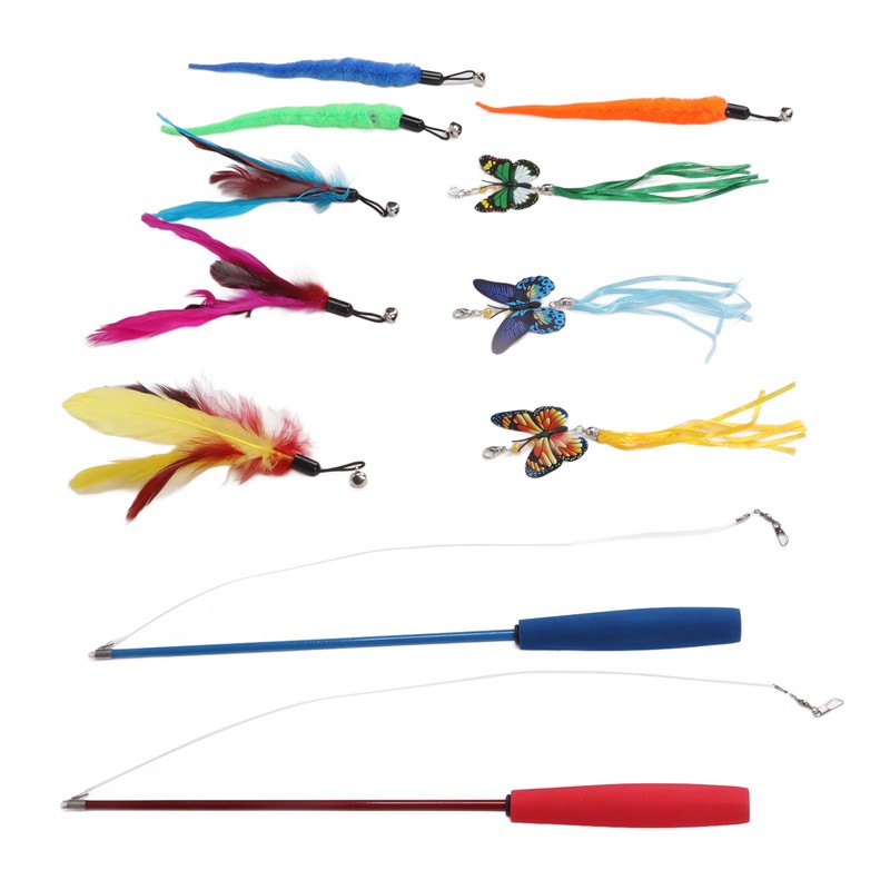 Funny Cat Feather Stick Interactive Thickening Lightweight Cat Feather Toys