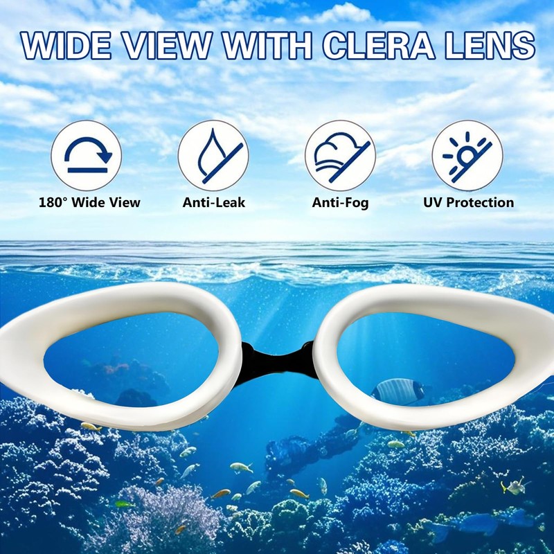 Professional Swimming Goggles, Blue Tinted Lenses, Adjustable Strap, Competition Racing