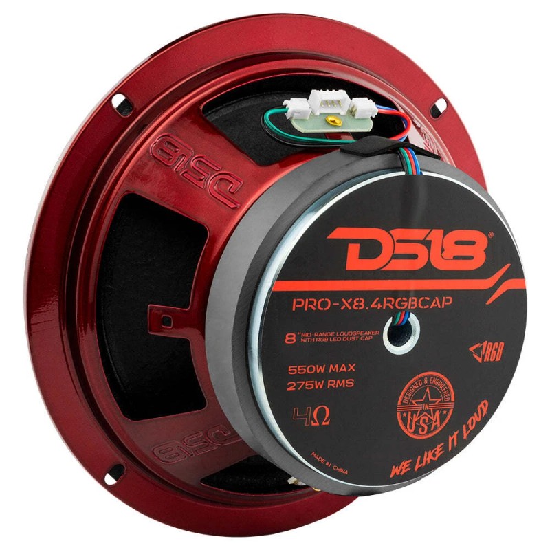 DS18 PRO-X8.4RGBCAP 8" Mid-Range Loudspeaker 550 Watts 4-Ohm With RGB