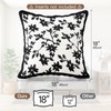 18x18 Couch Throw Pillow Cover,Pack of 2 Black Chenille Pillow