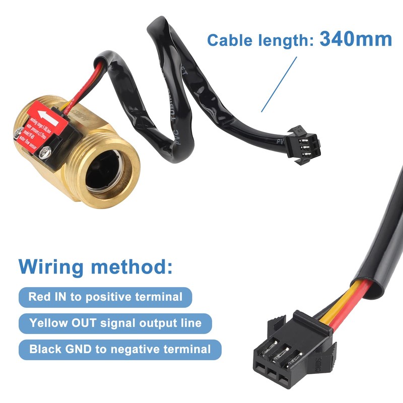 SWAWIS Pack of 2 G3/4 Water Flow Sensor, Flow Sensor