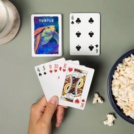 Lantern Press Maui, Hawaii, Sea Turtle, Vivid (52 Playing Cards, Poker Size Card Deck with Jokers)