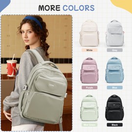 HYC00 School Backpacks for Teenage Girls Boys Lightweight School Bags for Girls Secondary High School Casual Daypacks College Backpack for School Travel Work Rucksack Laptop Backpack Women, Grey Brown